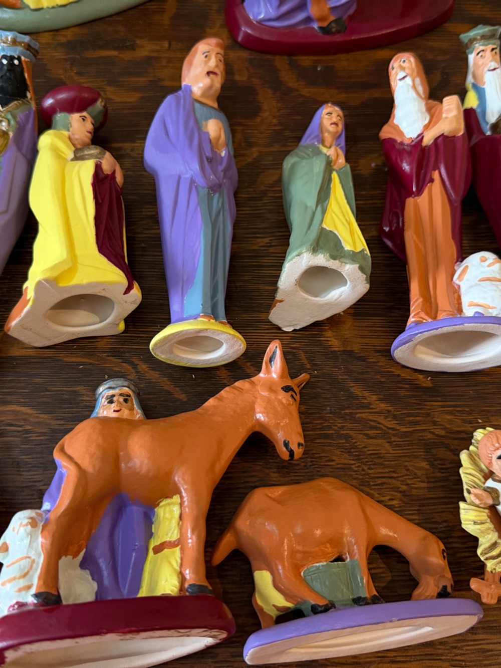 Hand-Painted Ceramic Nativity Set with Rustic Stable - Multi-Color - Picture 9 of 16